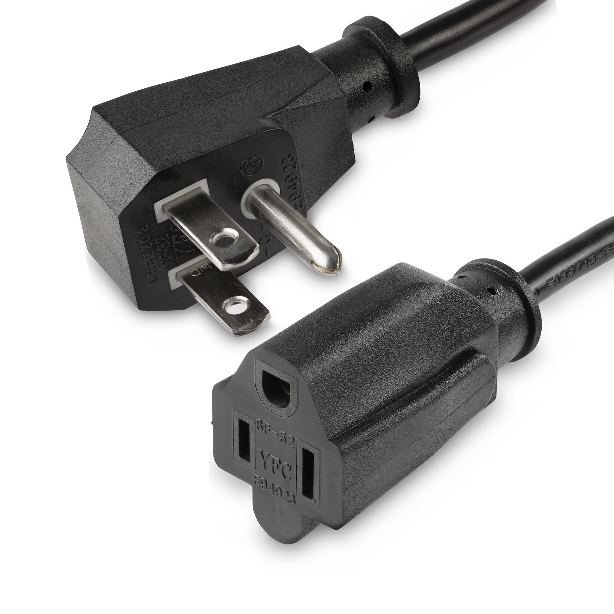 Startech.Com 1.5Ft (45Cm) Power Extension Cord, Flat Nema 5-15P To Nema 5-15R, 10A 125V, 18Awg,