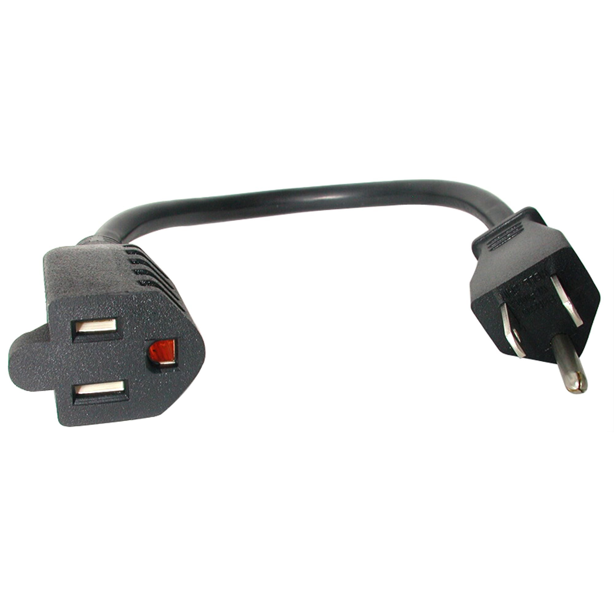 Startech.Com 1Ft (30Cm) Short Extension Cord, Nema 5-15R To Nema 5-15P Black Extension Cord, 13A