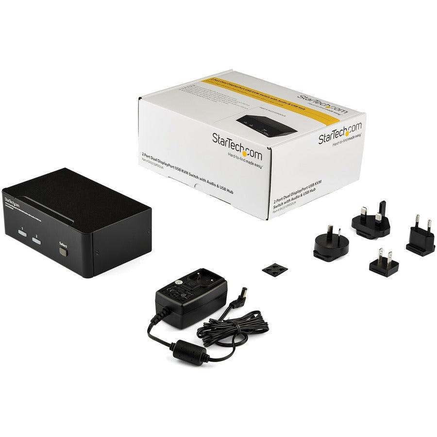 StarTech.com 2 Port Dual DisplayPort USB KVM Switch with Audio & USB 2.0 Hub SV231DPDDUA
