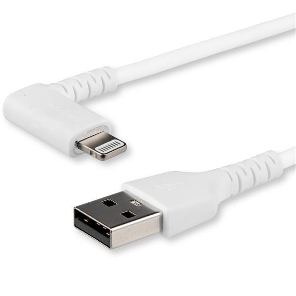 Startech.Com 2M Usb A To Lightning Cable - Durable 90 Degree Right Angled White Usb Type A To