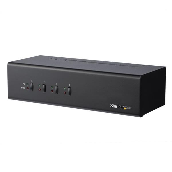 Startech.Com 4 Port Dual Monitor Dvi Kvm Switch - Dual Screen Display Compact Usb Kvm Switch With