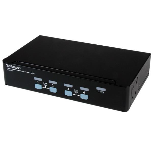 Startech.Com 4 Port Rack Mountable Usb Kvm Switch With Audio & Usb 2.0 Hub