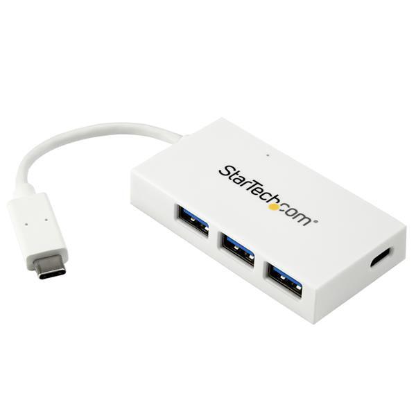 Startech.Com 4-Port Usb-C Hub - Usb-C To 1X Usb-C And 3X Usb-A - Usb 3.0 Hub - White
