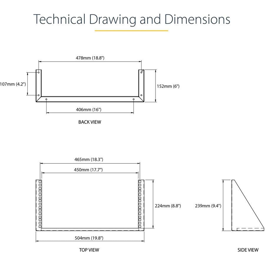 StarTech.com 5U Vertical Wall Mount Rack Bracket RK519WALLV