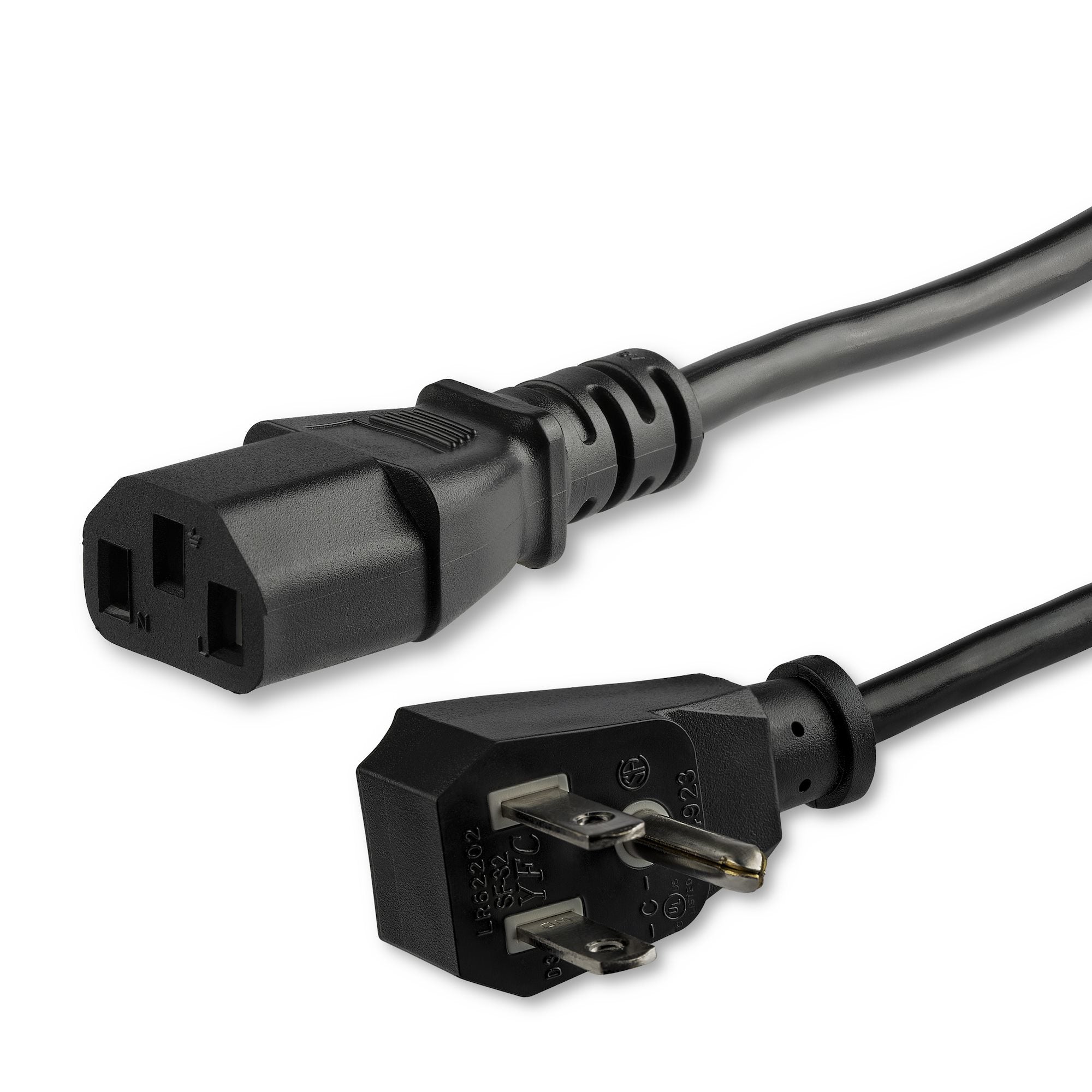 Startech.Com 6Ft (2M) Computer Power Cord, Flat Nema 5-15P To C13, 10A 125V, 18Awg, Black