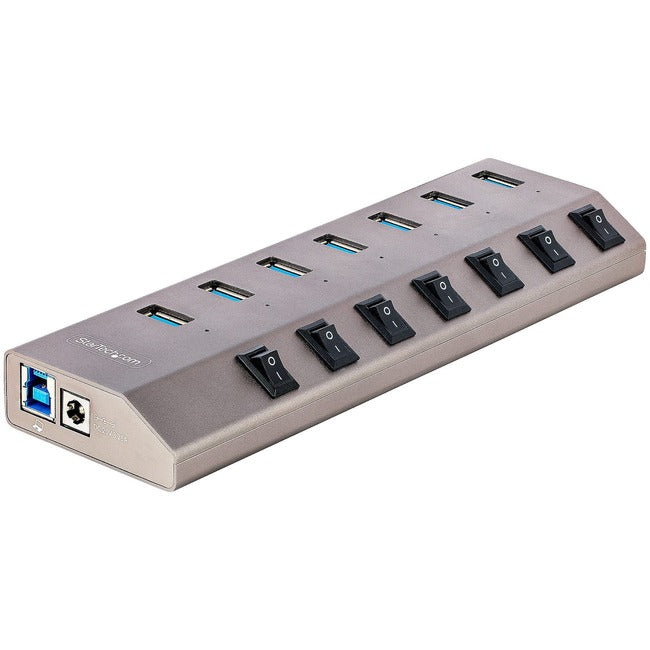 Startech.Com 7-Port Self-Powered Usb-C Hub With Individual On/Off Switch, Desktop/Laptop Usb-C To Usb-A Hub, Usb Type C Hub W/Power Supply