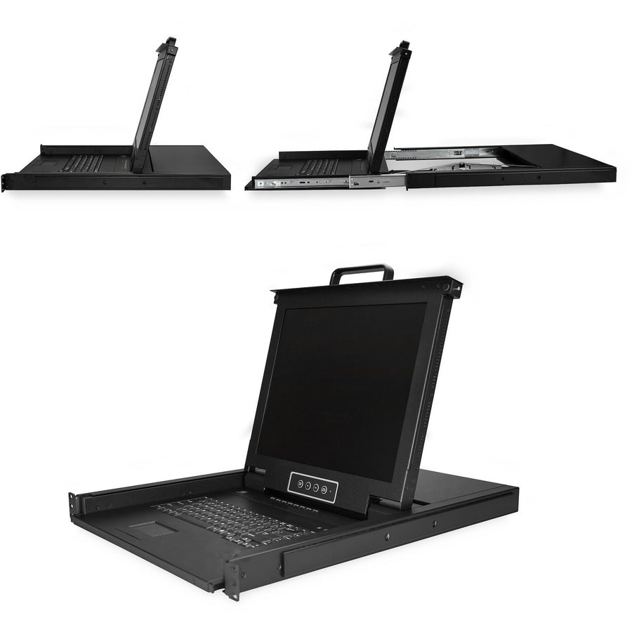 StarTech.com 8 Port Rackmount KVM Console w/ Cables - Integrated KVM Switch w/ 17 LCD - 1U LCD KVM Drawer 50000 MTBF - USB + VGA Support" RKCONS1708K