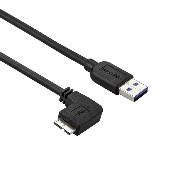 Startech.Com Slim Micro Usb 3.0 Cable - M/M - Left-Angle Micro-Usb - 0.5M (20In)