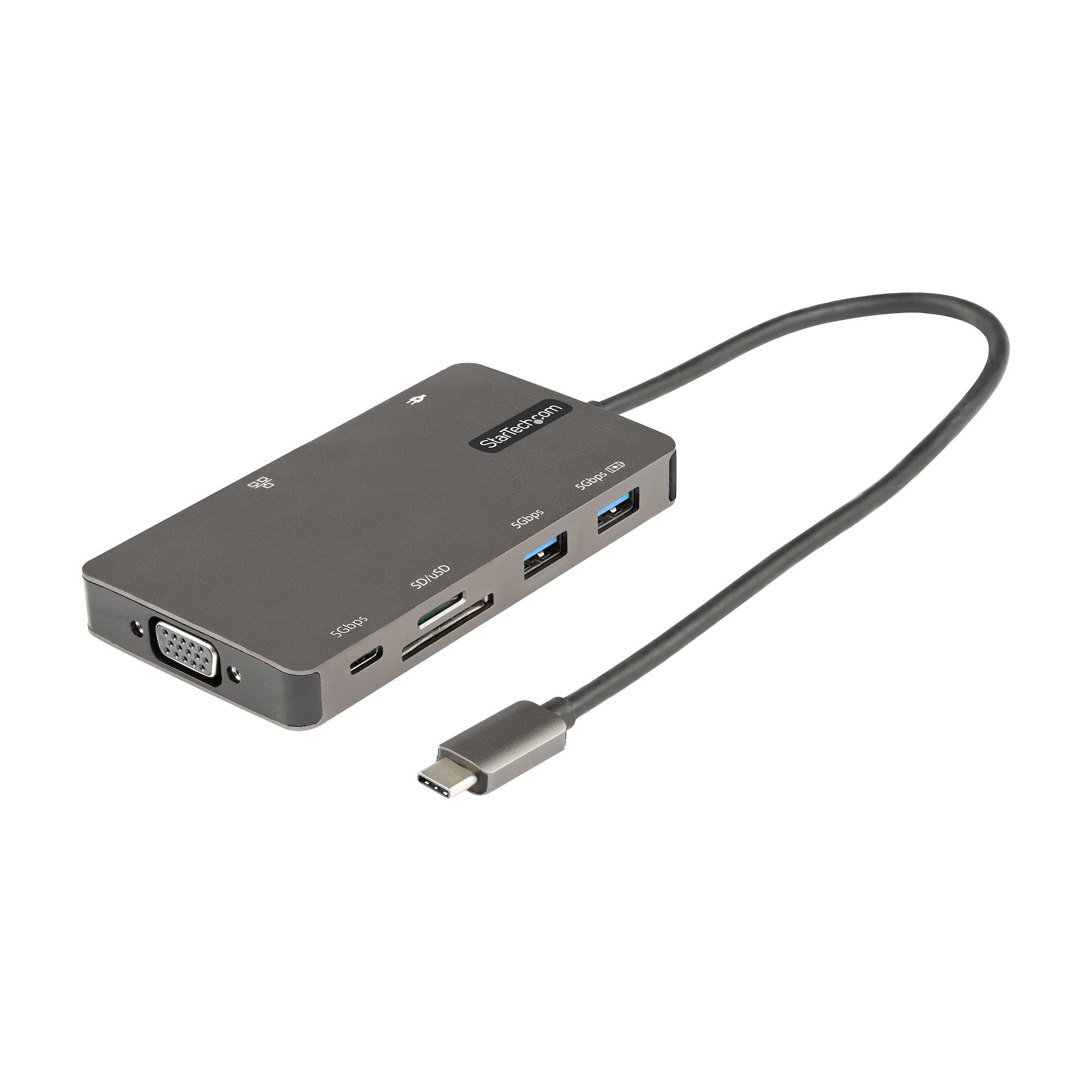 Startech.Com Usb C Multiport Adapter - Hdmi 4K 30Hz Or Vga Travel Dock - 5Gbps Usb 3.0 Hub (Usb A