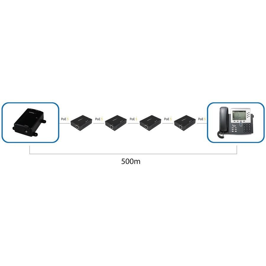 Startech.Com 1-Port Gigabit Poe+ Extender - 802.3At And 802.3Af - 100 M (330 Ft)