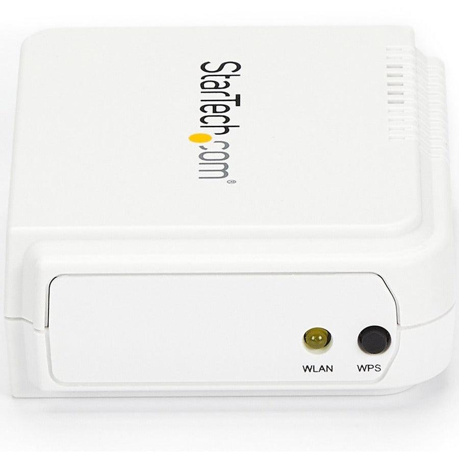 Startech.Com 1 Port Usb Wireless N Network Print Server With 10/100 Mbps Ethernet Port - 802.11 B/G/N