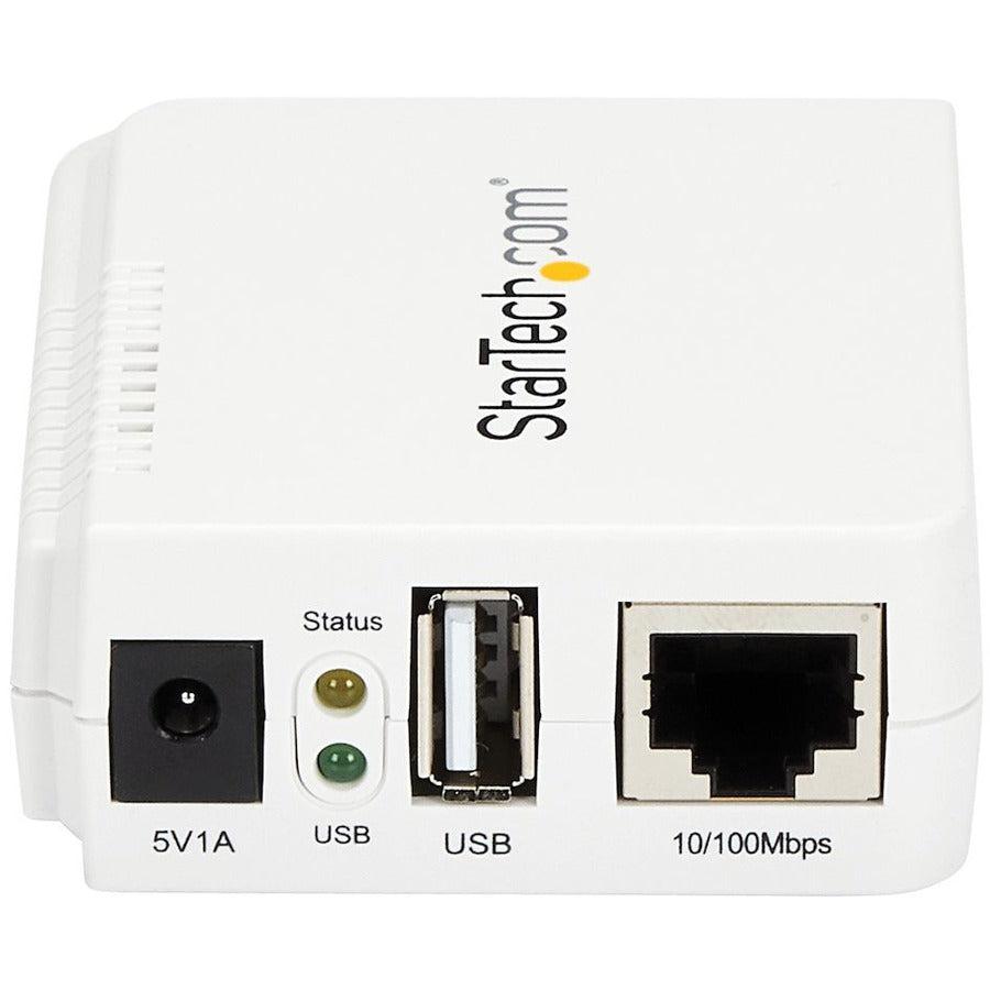 Startech.Com 1 Port Usb Wireless N Network Print Server With 10/100 Mbps Ethernet Port - 802.11 B/G/N