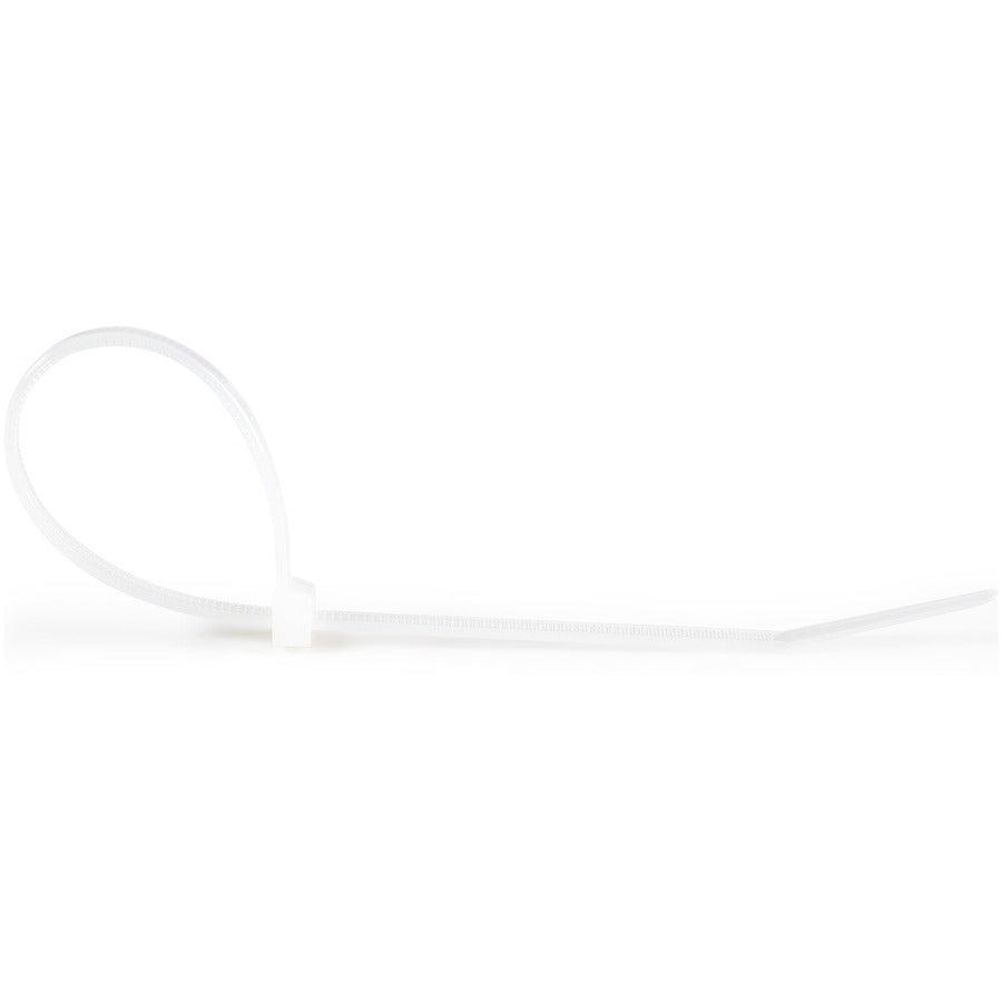 Startech.Com 100 Pack 10" Cable Ties - White Extra Large Nylon/Plastic Zip Tie - Adjustable