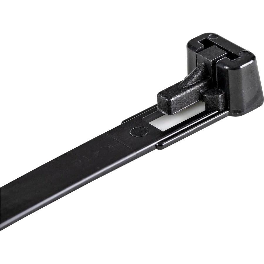 Startech.Com 100 Pack 10" Reusable Cable Ties - Black Extra Large Releasable Nylon/Plastic Zip Tie -