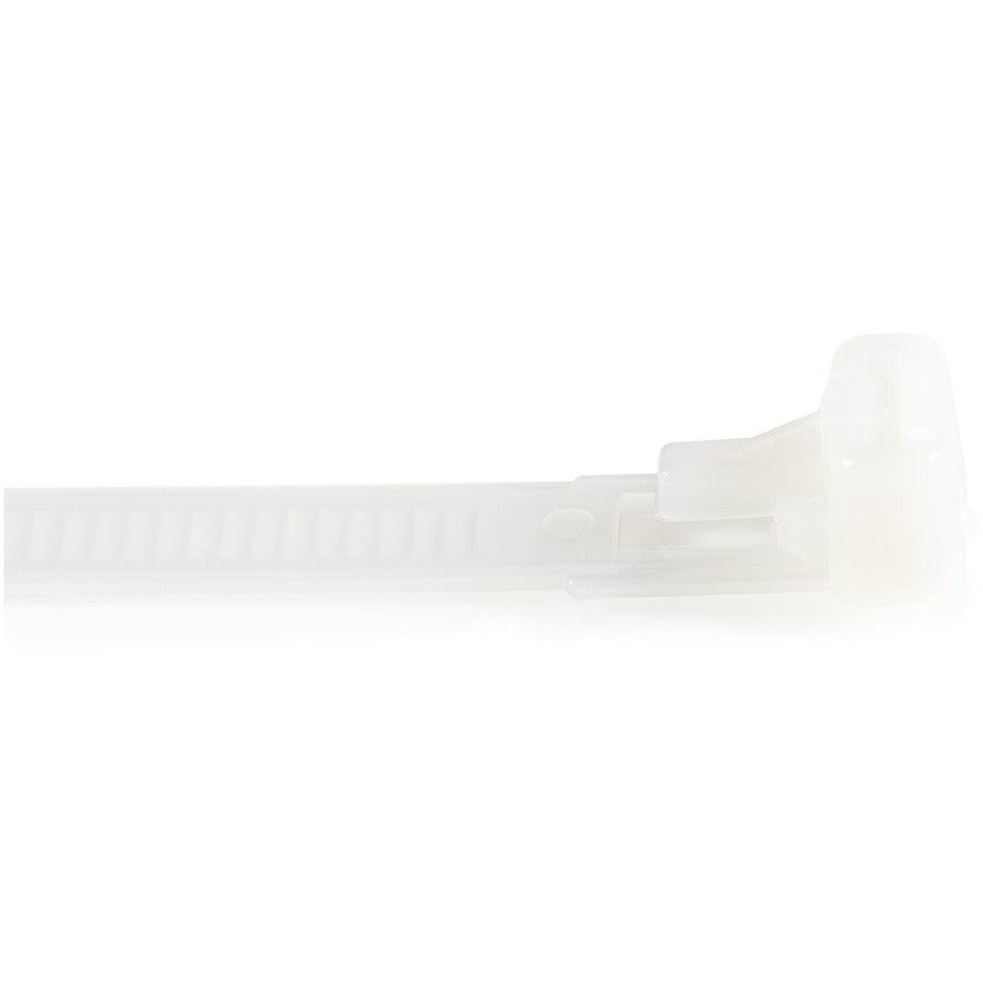 Startech.Com 100 Pack 5" Reusable Cable Ties - White Small Releasable Nylon/Plastic Zip Tie -