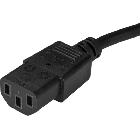 Startech.Com 10Ft (3M) Computer Power Cord, Right Angle Nema 5-15P To C13, 10A 125V, 18Awg, Black