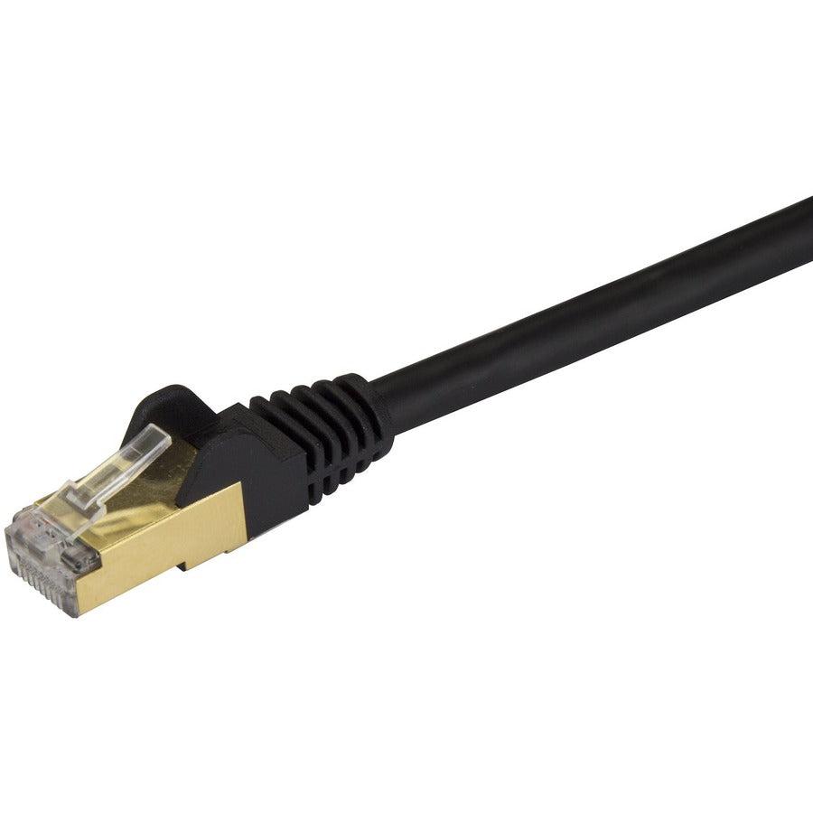 Startech.Com 12Ft Cat6A Ethernet Cable - 10 Gigabit Shielded Snagless Rj45 100W Poe Patch Cord - C6Aspat12Bk