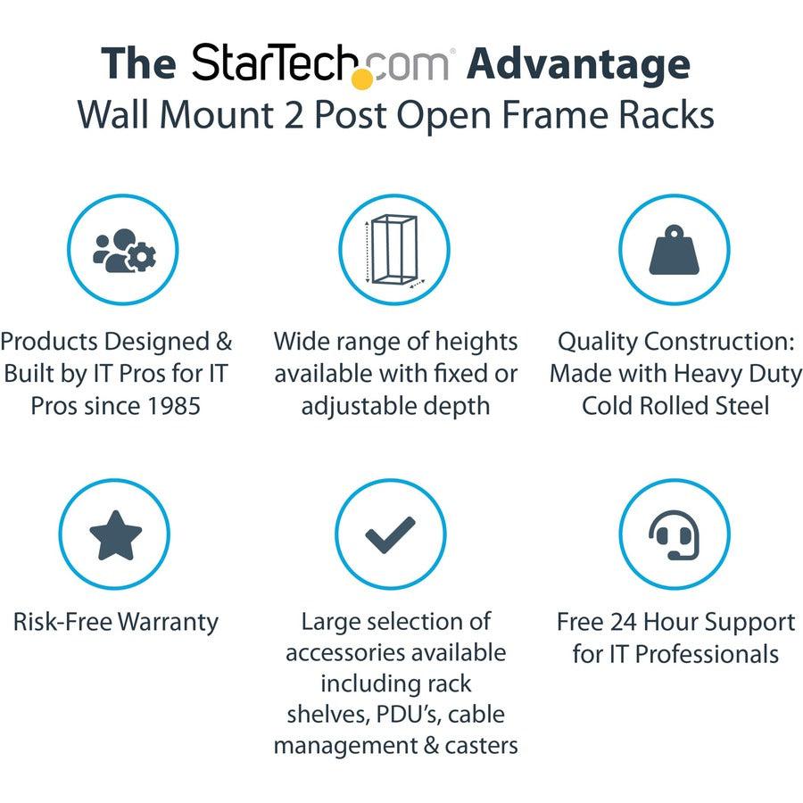 Startech.Com 15U 19" Wall Mount Network Rack - 12" Deep 2 Post Open Frame Server Room Rack For