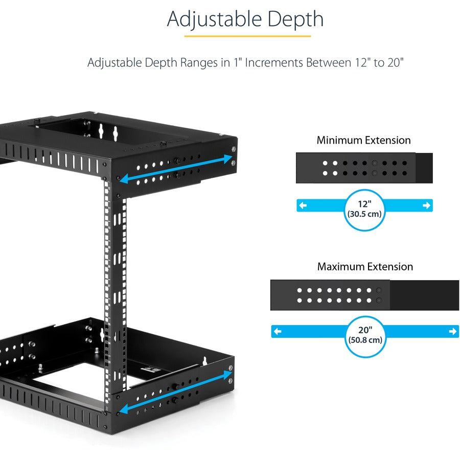 Startech.Com 15U 19" Wall Mount Network Rack - Adjustable Depth 12-20" 2 Post Open Frame Server Room