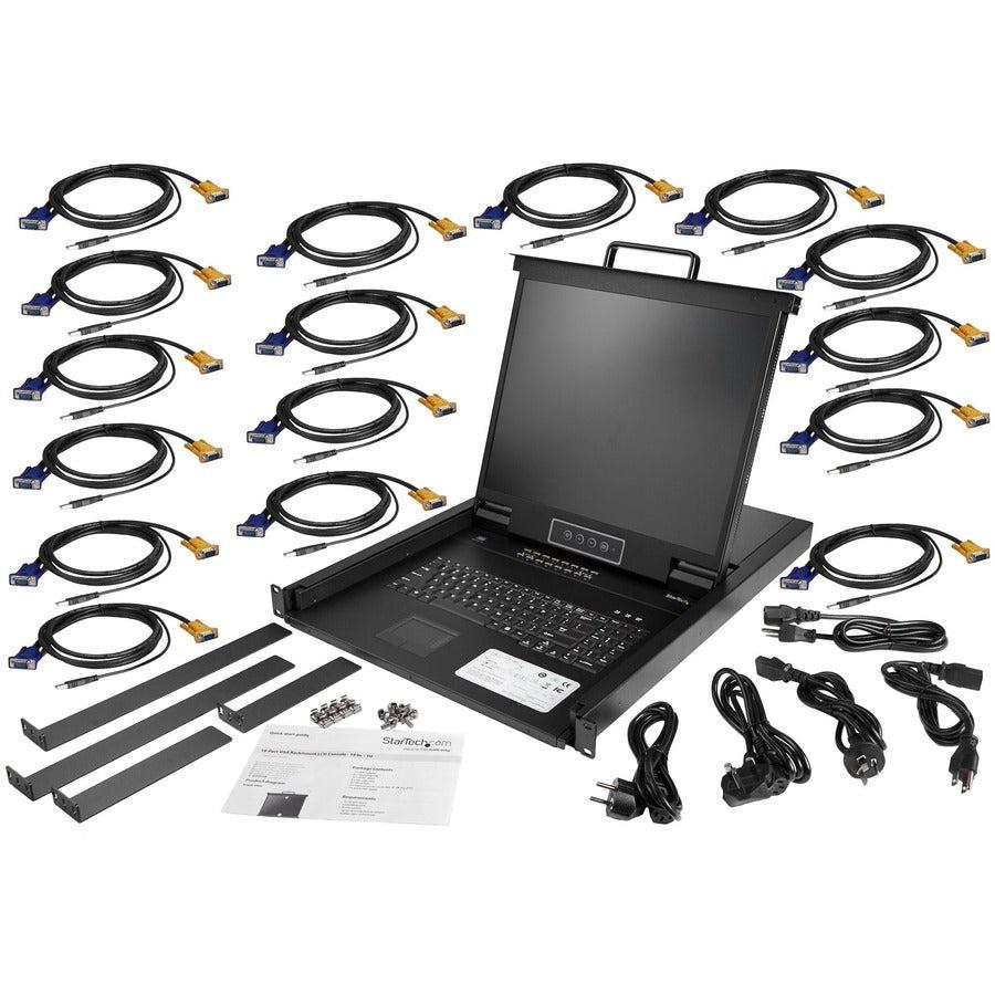Startech.Com 16 Port Rackmount Kvm Console W/ 6Ft Cables - Integrated Kvm Switch W/ 19" Lcd