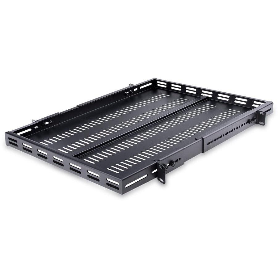 Startech.Com 1U Adjustable Mounting Depth Vented Rack Mount Shelf - Heavy Duty Fixed Rack Shelf - 250Lbs / 113Kg