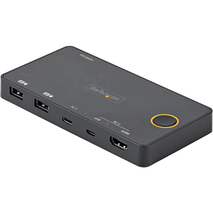 Startech.Com 2 Port Hybrid Usb-A + Hdmi & Usb-C Kvm Switch - Single 4K 60Hz Hdmi 2.0 Monitor -