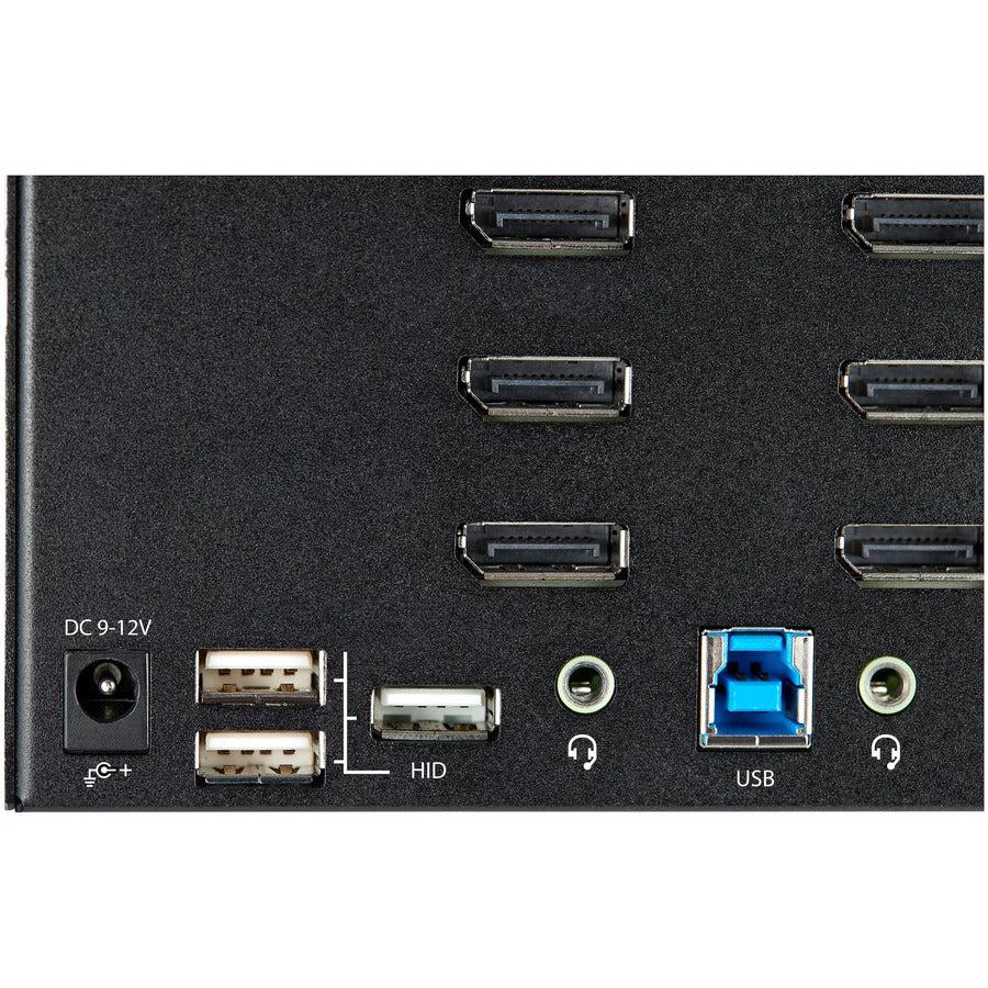 Startech.Com 2 Port Quad Monitor Displayport Kvm Switch - 4K 60Hz Uhd Hdr - Desktop 4K Dp 1.2 Kvm With 2 Port Usb 3.0 Hub (5Gbps) & 4X Usb 2.0 Hid Ports, Audio - Hotkey Switching - Taa