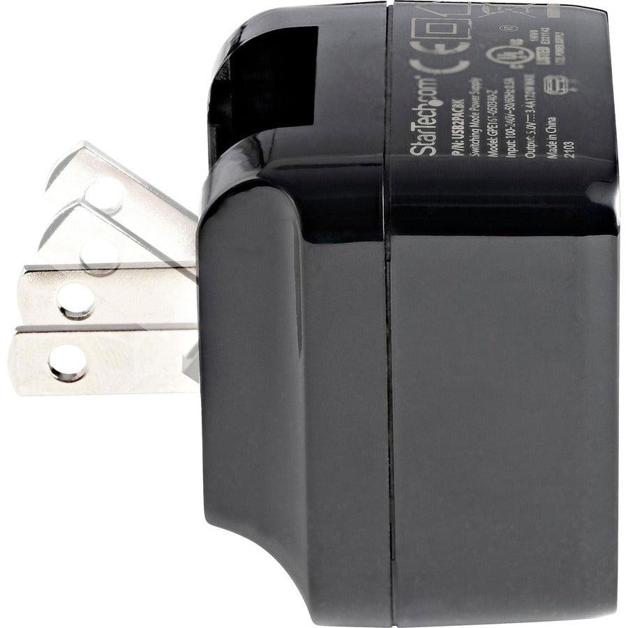 Startech.Com 2 Port Usb Wall Charger - 17W Wall Charger Hub (2.4A & 1A Port) - Dual Port Usb-A Power