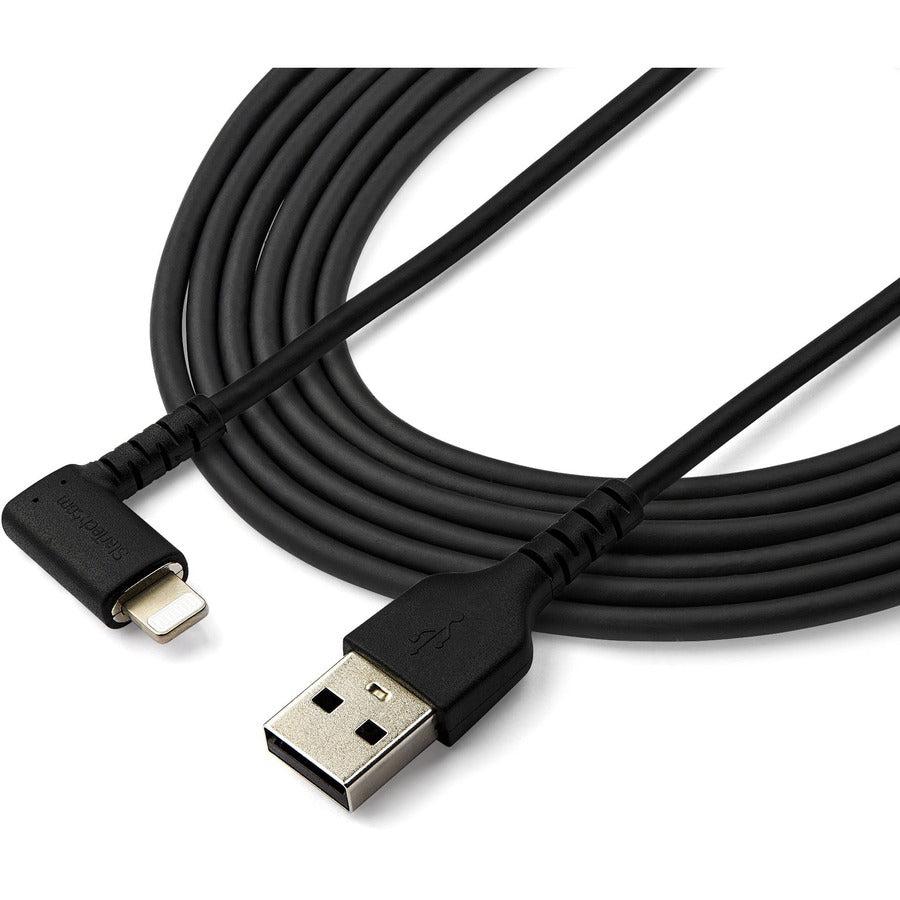 Startech.Com 2M Usb A To Lightning Cable - Durable 90 Degree Right Angled Black Usb Type A To