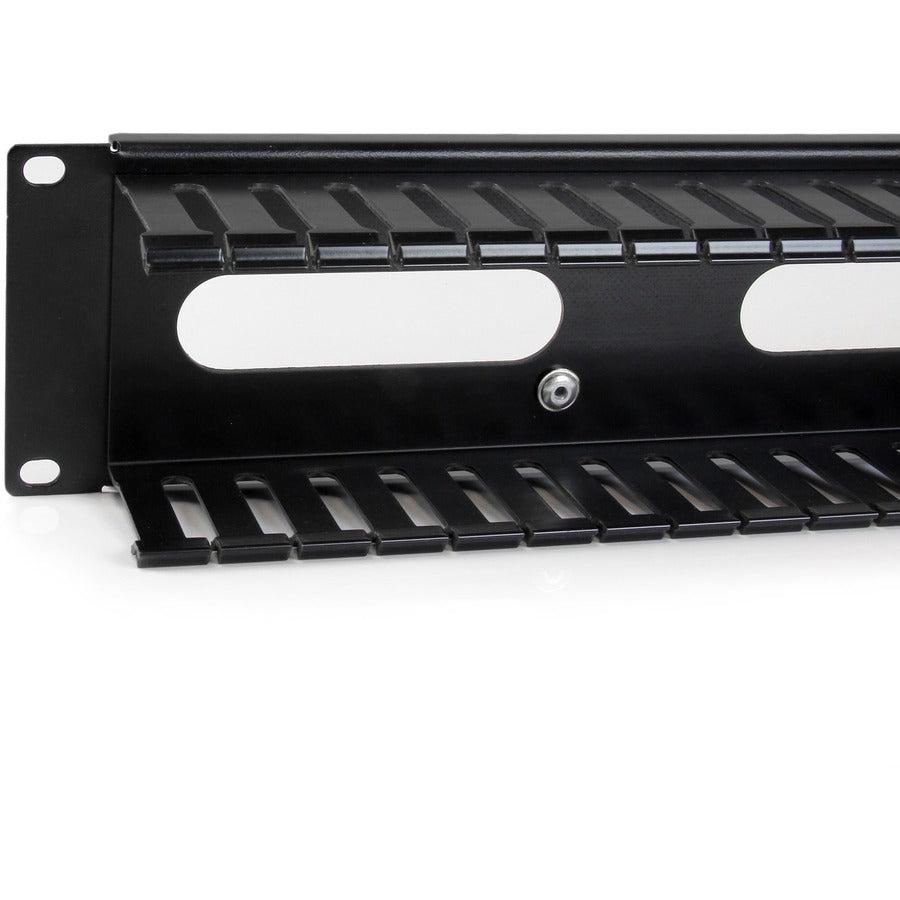 Startech.Com 2U Horizontal Finger Duct Rack Cable Management Panel With Cover Cmduct2U