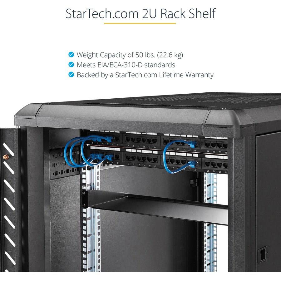 Startech.Com 2U Server Rack Shelf - Universal Rack Mount Cantilever Shelf For 19" Network Cabshelf22