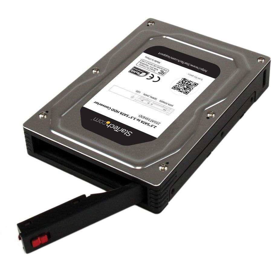 Startech.Com 2.5 To 3.5 Sata Aluminum Hard Drive Adapter Enclosure With Ssd / Hdd Height Up To 12.5Mm