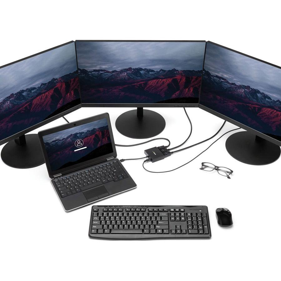 Startech.Com 3-Port Multi Monitor Adapter - Mini Displayport To Displayport Mst Hub, Dual 4K 30Hz