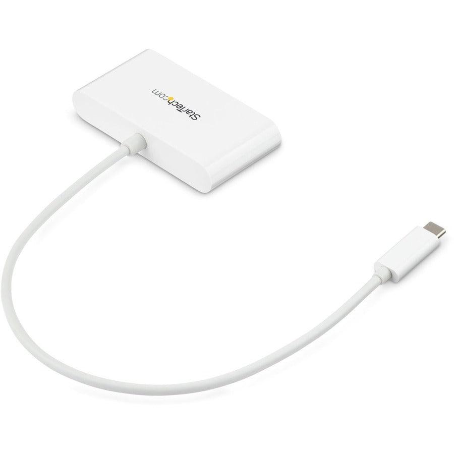 Startech.Com 3-Port Usb-C Hub With Gigabit Ethernet - Usb-C To 3X Usb-A - Usb 3.0 Hub - White