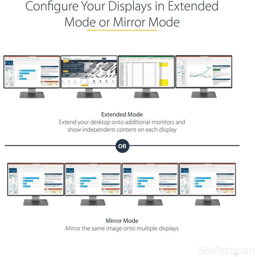 Startech.Com 4-Port Multi Monitor Adapter - Mini Displayport To Displayport Mst Hub - 4X 1080P -