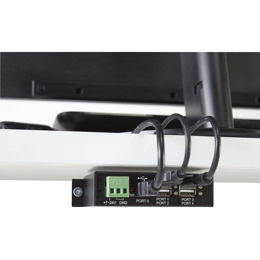 Startech.Com 4-Port Usb 2.0 Hub - Metal Industrial Usb-A Hub - Din Rail, Wall Or Desk Mountable Usb Data Hub - Taa Compliant Usb Expander Hub