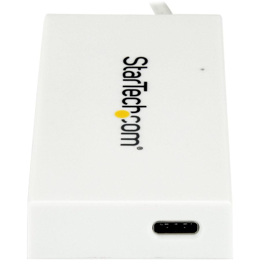 Startech.Com 4-Port Usb-C Hub - Usb-C To 1X Usb-C And 3X Usb-A - Usb 3.0 Hub - White