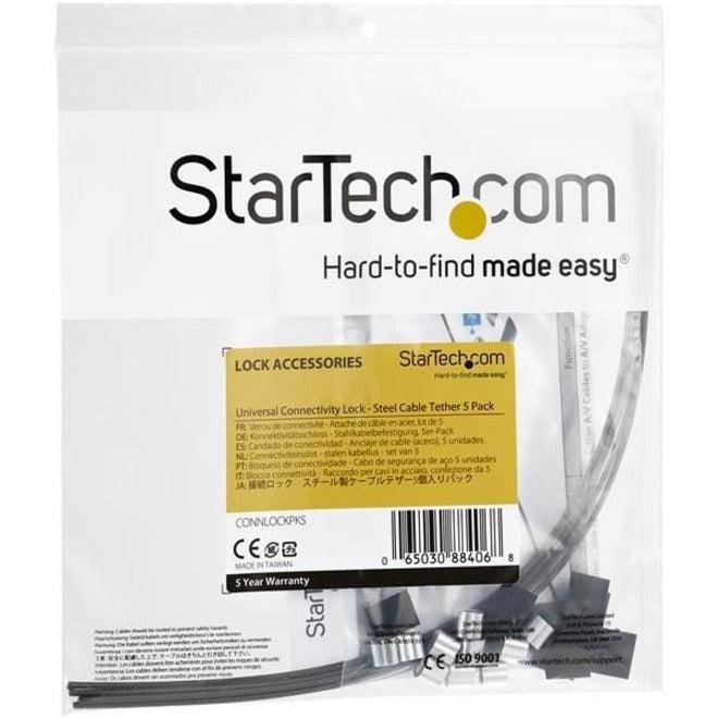 Startech.Com 5-Pack Security Cable Tethers For Adapters & Dongles - Universal Cable Adapter Tether -