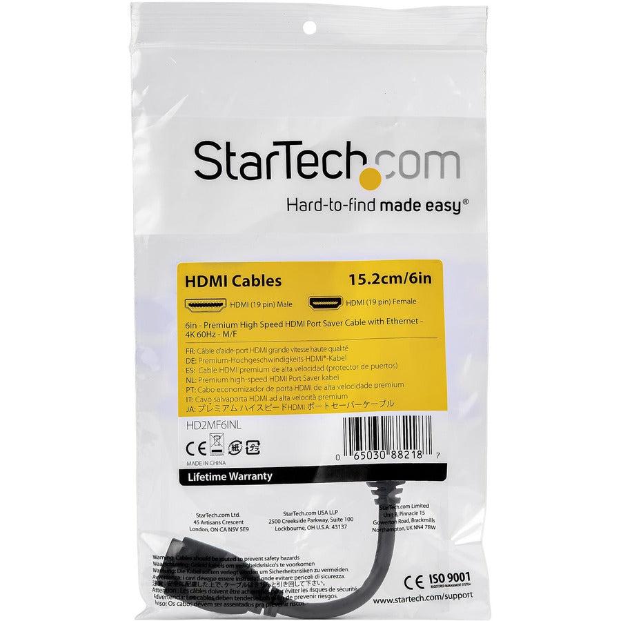 Startech.Com 6 In. High Speed Hdmi Port Saver Cable - 4K 60Hz