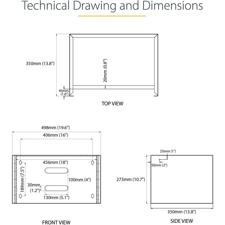 Startech.Com 6U Wall-Mounting Bracket For Patch Panel - 13.78 In. Deep
