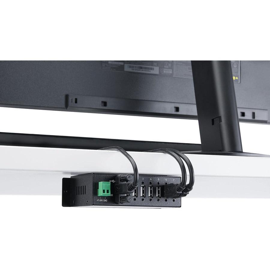Startech.Com 7-Port Usb 2.0 Hub - Metal Industrial Usb-A Hub With Esd Protection & 350W Surge