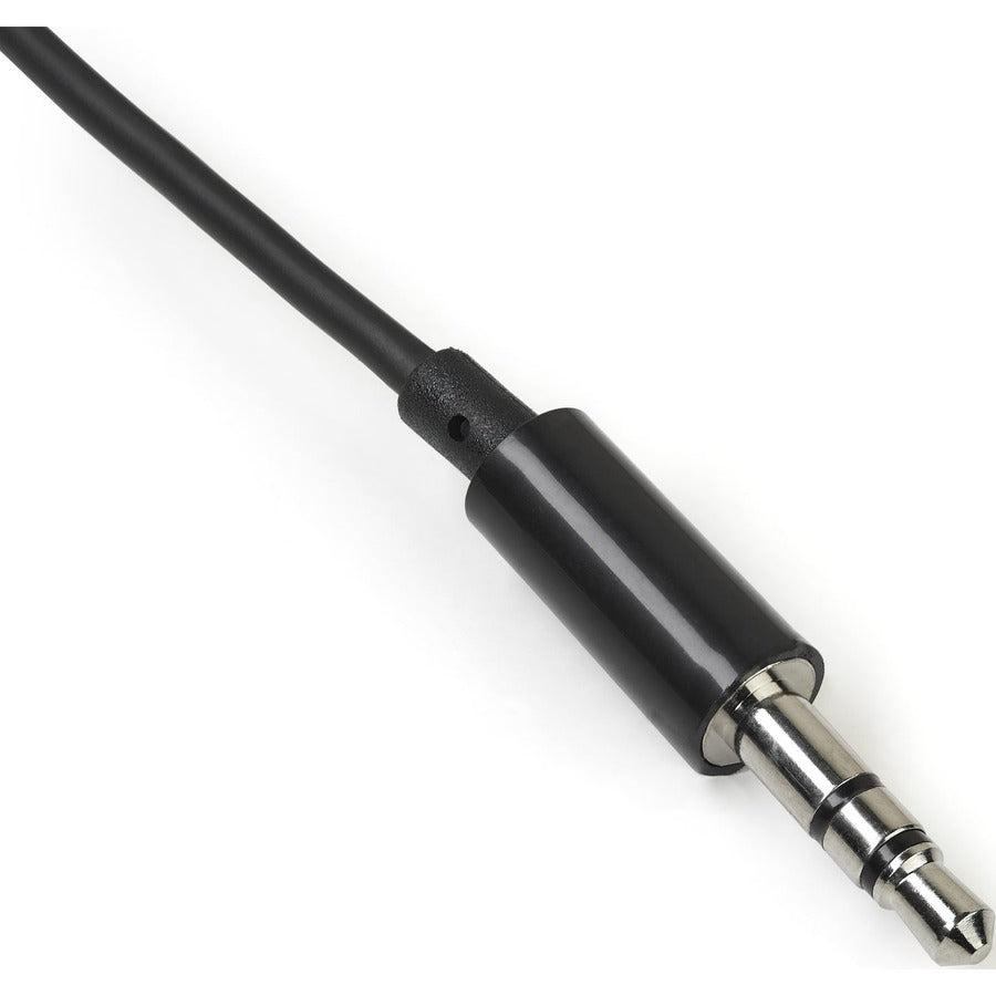 Startech.Com Black Slim Mini Jack Headphone Splitter Cable Adapter - 3.5Mm Male To 2X 3.5Mm Female