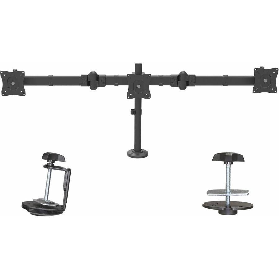 Startech.Com Desk Mount Triple Monitor Arm - Ergonomic Vesa 3 Monitor Mount Up To 27" - Articulating & Height Adjustable Pole Mount - Tilt/Swivel/Rotate Lcd/Led Screen - Desk Clamp/Grommet