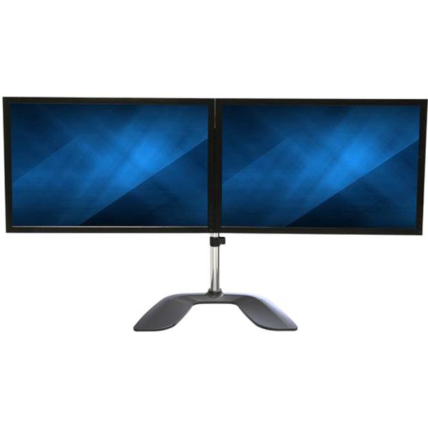 Startech.Com Dual Monitor Stand - Ergonomic Desktop Monitor Stand For Up To 32" Vesa Displays - Free-Standing Articulating Universal Computer Monitor Mount - Adjustable Height - Silver