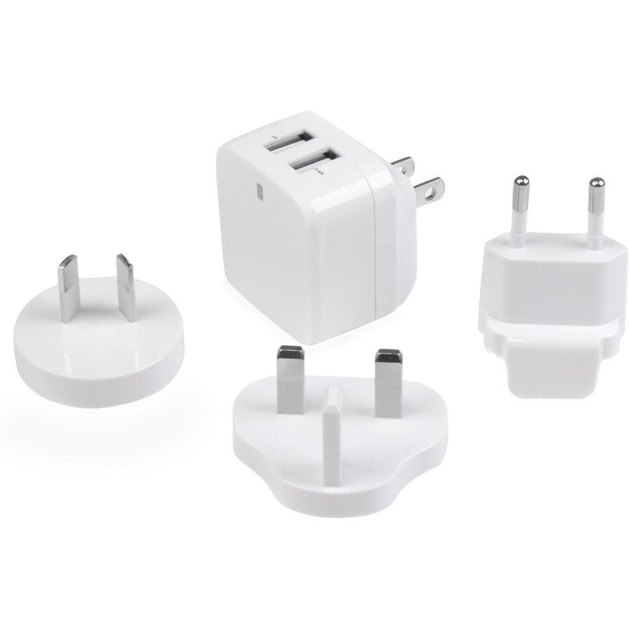Startech.Com Dual-Port Usb Wall Charger - International Travel - 17W/3.4A - White
