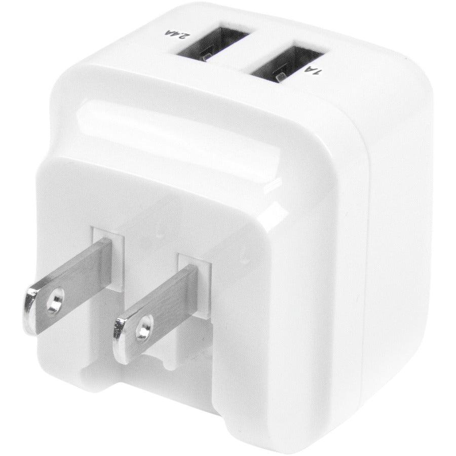 Startech.Com Dual-Port Usb Wall Charger - International Travel - 17W/3.4A - White