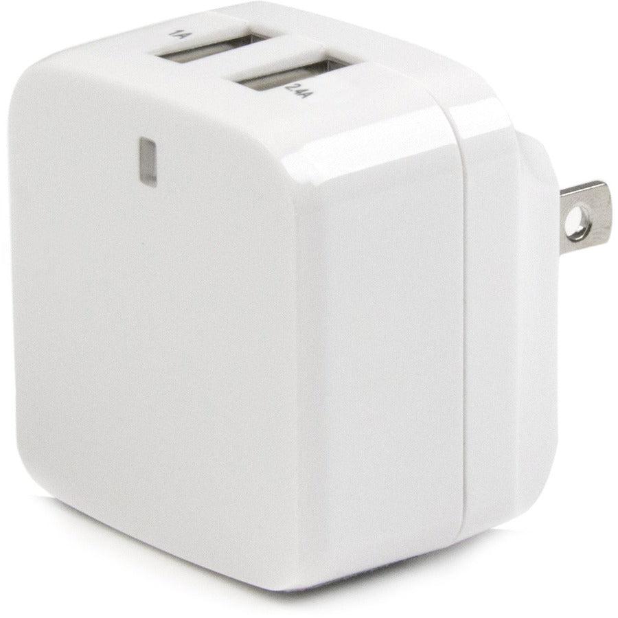 Startech.Com Dual-Port Usb Wall Charger - International Travel - 17W/3.4A - White