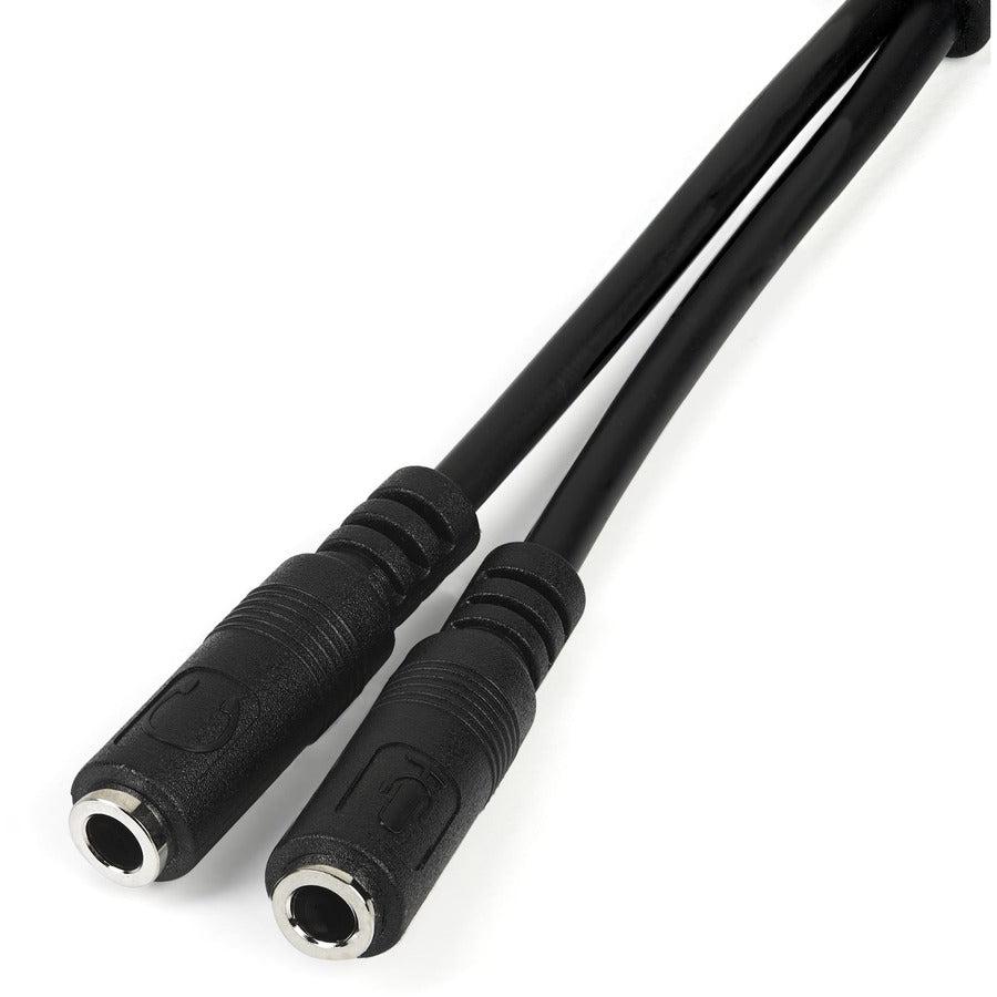 Startech.Com Headset Adapter For Headsets With Separate Headphone / Microphone Plugs - 3.5Mm 4 Position To 2X 3 Position 3.5Mm M/F