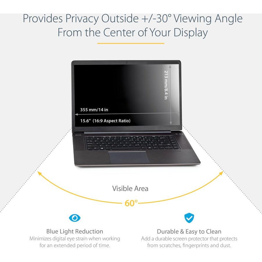 Startech.Com Laptop Privacy Screen For 15.6" Notebook - Magnetic Removable Laptop Display Security
