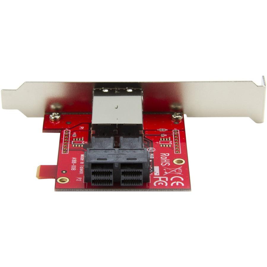 Startech.Com Mini-Sas Adapter - Dual Sff-8643 To Sff-8644 - With Full And Low-Profile Brackets - 12Gbps